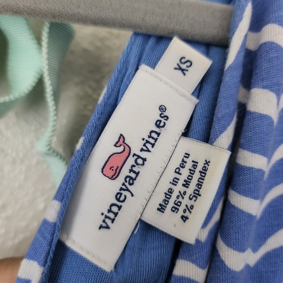 Vineyard Vines Blue Whales Chevron Sleevless Vneck Maxi Dress Tie Back XS - Picture 7 of 9